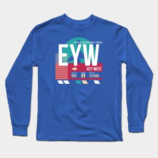 Key West, Florida (EYW) Airport Code Baggage Tag E Long Sleeve T-Shirt